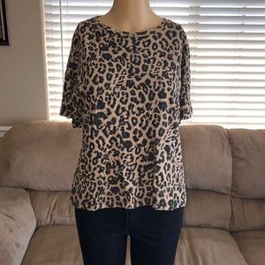 Like New LNA Leopard Boxy Crew Tee